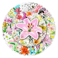 50Pcs Lily Cartoon Waterproof Vinyl Stickers for Skateboard Snowboard (ONLINE ORDER ONLY)