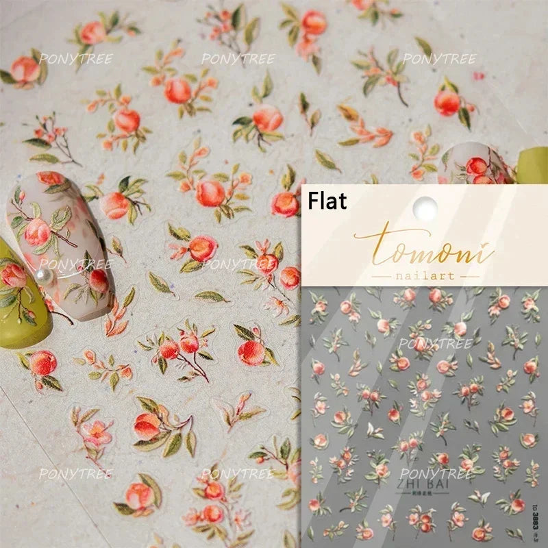 Carambola Grape Honey Peach Cherry Pineapple Pineapple Orange Apple Lemon Bromeliad Fruit Jelly Nail Art Sticker Manicure Decals (ONLINE ORDER ONLY)