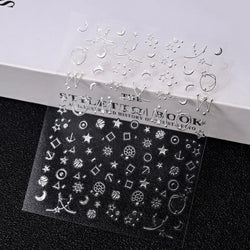 1pc 3D Gradient French Nail Stickers with Crown & Tassel Design Gold Silver Lines Self-Adhesive Nail Art Waterfall Manicure Foil (Online Order Only)