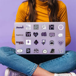 10/30/60PCS INS Purple Black PVC Sticker Aesthetic DIY Decoration Scrapbooking Stationery Hand Accounting Supplies for Kids (ONLINE ORDER ONLY)