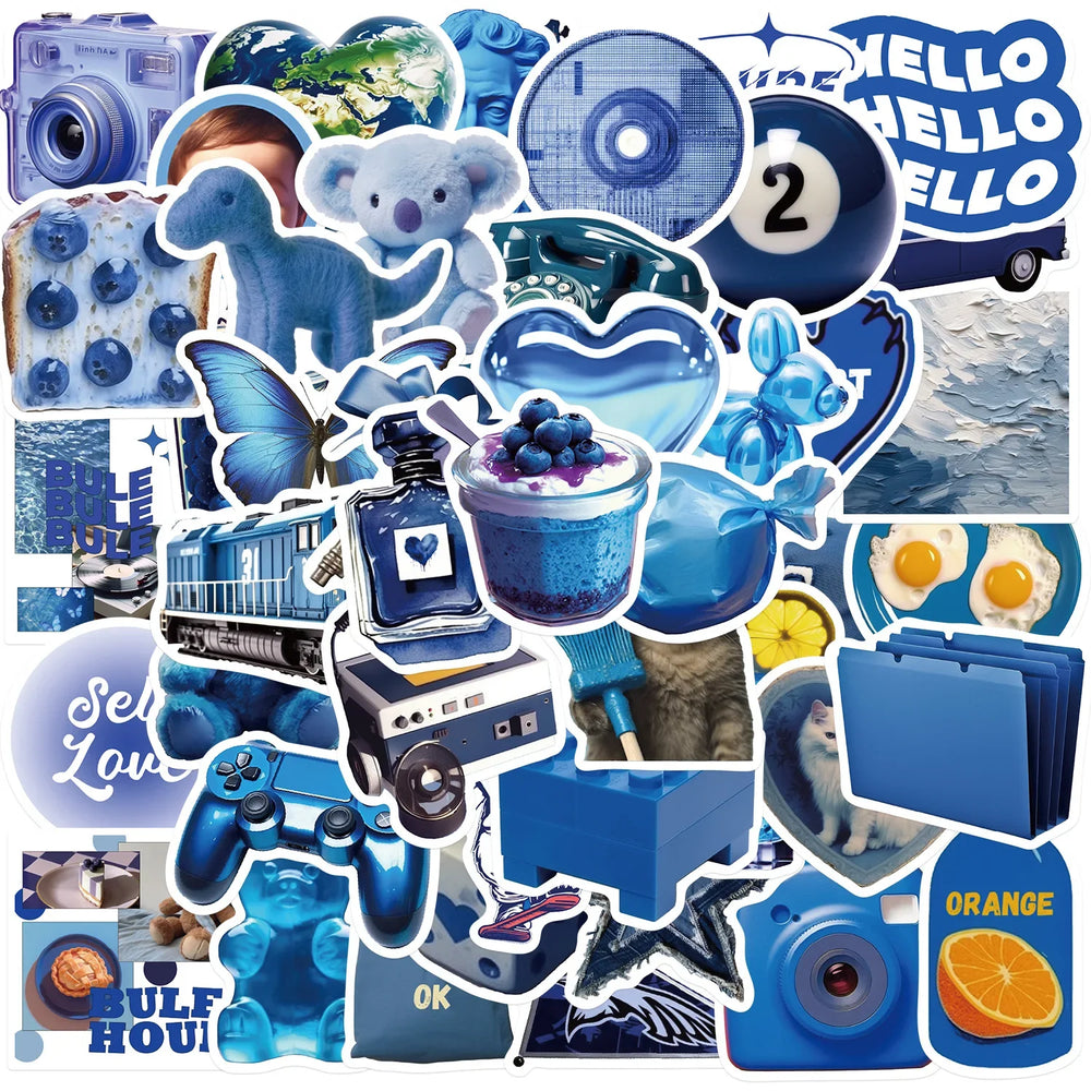 Dark Blue Stickers for Suitcase, Skateboard, Laptop, Luggage, Phone, Car - DIY Decal Set (ONLINE ORDER ONLY)