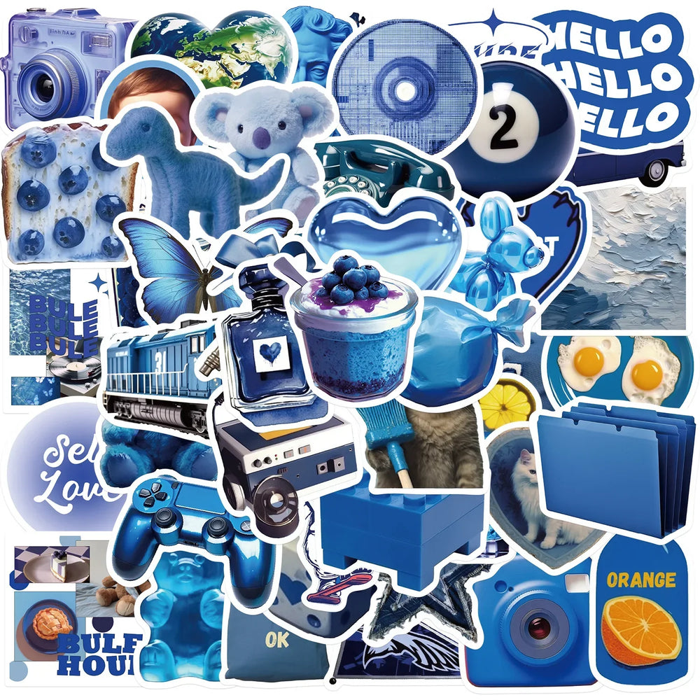 Dark Blue Stickers for Suitcase, Skateboard, Laptop, Luggage, Phone, Car - DIY Decals (Online Order Only)