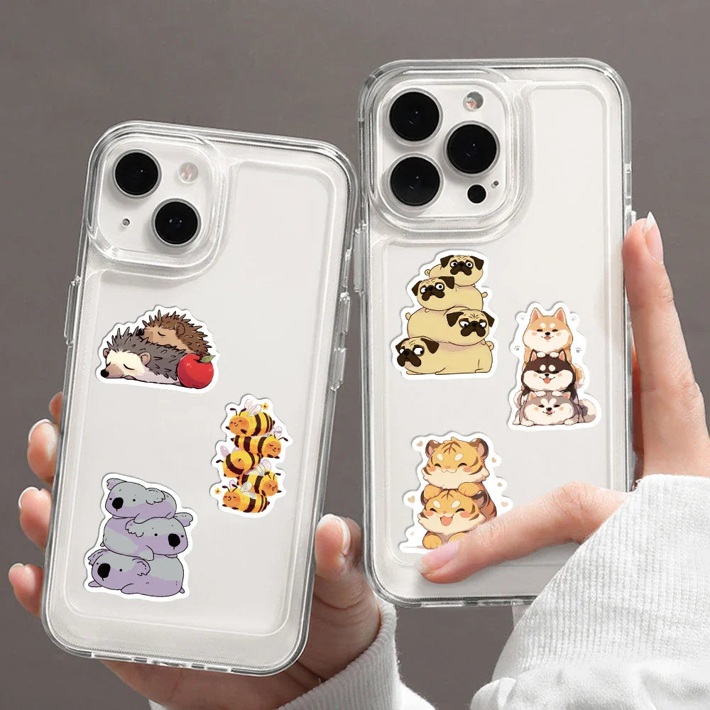 60pcs Cartoon Fun Animal Sticker Toy Skateboard Guitar Computer Refrigerator Desk Personality Graffiti Creative Decoration (ONLINE ORDER ONLY)