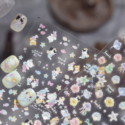 Ray Fish Shell  Conch Water Bubbles Octopus Starfish Mermaid Jellyfish Otter Dolphin Nail Art Decorations Sticker Manicure Decal (ONLINE ORDER ONLY)