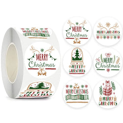 100-500pcs Merry Christmas Gift Decorative Stickers Round Thank You Labels Handmade Candy Biscuits Package Christmas Sticker (ONLINE ORDER ONLY)