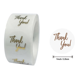 500pcs/roll Round Brown labels Thank You Kraft Stickers 1 inch Wedding Pretty Gift Envelope Sealing Label Stickers Stationery (ONLINE ORDER ONLY)