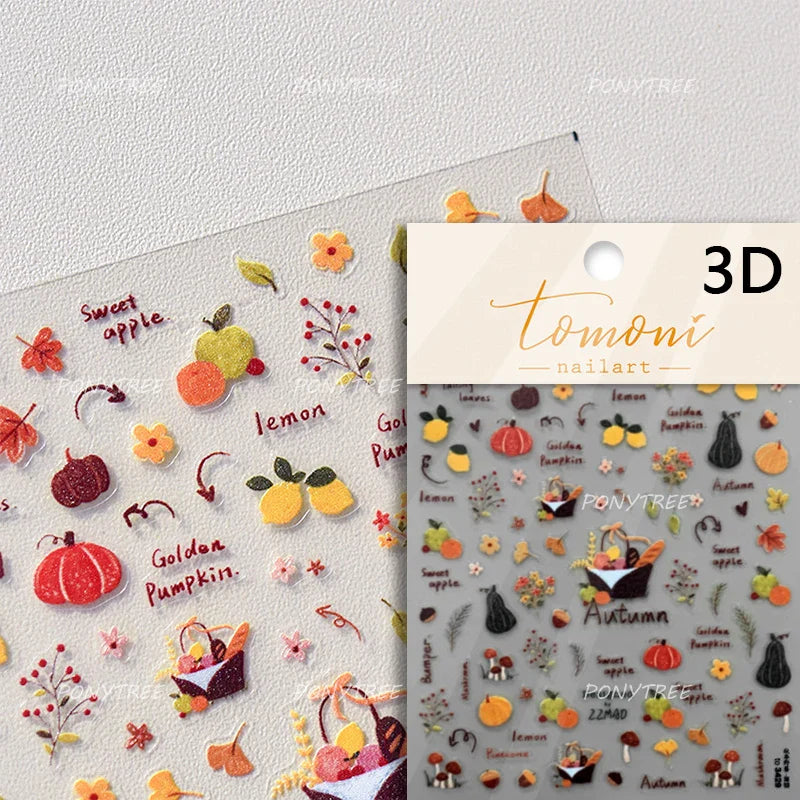 Cute Food Dog Baking Cookies Bread Rabbit Cheese Pudding Croissant Doughnut Adhesive Nail Art Decoration Sticker Manicure Decals (ONLINE ORDER ONLY)