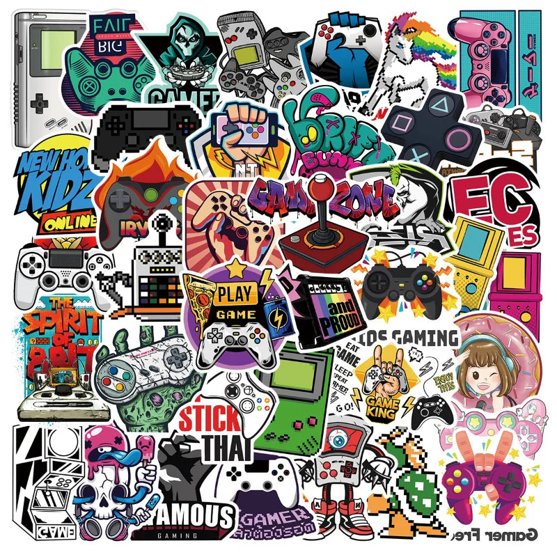 Retro Video Game Stickers Pack for Skateboard Laptop Phone Luggage Car (Online Order Only)