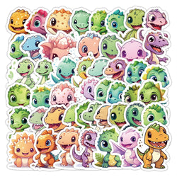 Cartoon Dinosaur Stickers Pack - Cute DIY Laptop Phone Water Bottle Decor (ONLINE ORDER ONLY)