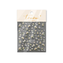 Rural Style White Daisy Flower Butterfly Small Wildflowers 5D Soft Embossed Relief Adhesive Nail Art Stickers 3D Manicure Decals (ONLINE ORDER ONLY)