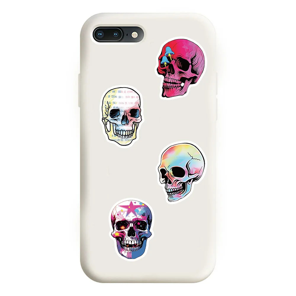 10/30/50PCS Cool Skull Stickers Aesthetic Cute Decoration DIY Skateboard Phone Laptop Scrapbook Bike Car PVC Waterproof Kids Toy (ONLINE ORDER ONLY)