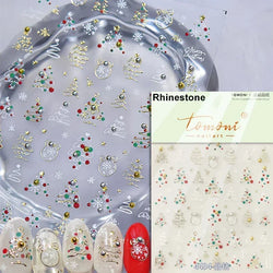 Dressy Embossment Colorful Gradient Snowflakes Laser Silver Christmas Tree Winter Bowknot Santa Nail Art Stickers Manicure Decal (Online Order Only)