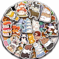 60pcs Cartoon Fun Animal Sticker Toy Skateboard Guitar Computer Refrigerator Desk Personality Graffiti Creative Decoration (ONLINE ORDER ONLY)