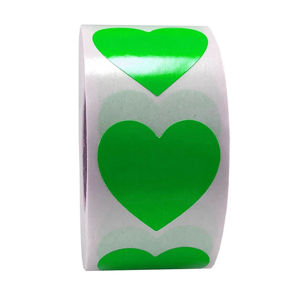 500pcs/roll Love Valentine's Day Stickers Seal Stickers Red Glowing Glitter Heart Gift Decoration Lables Stationery Sticker (ONLINE ORDER ONLY)