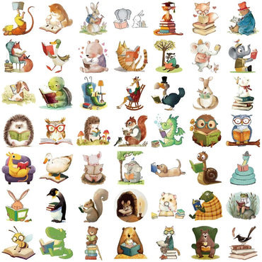10/30/50PCS Kawaii Funny Reading PVC Sticker Aesthetic DIY Colored Decoration Scrapbooking Hand Accounting Supplies for Kids (ONLINE ORDER ONLY)