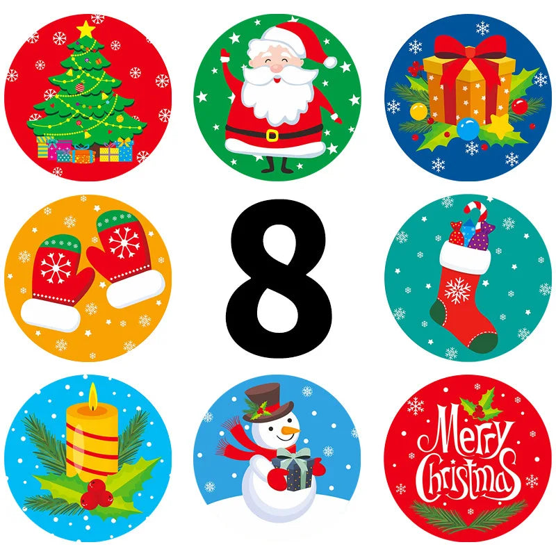 500pcs /1 Roll Christmas Stickers 1inch Snowflakes Holiday Stickers Xmas Gift Label for Envelope Box Gift Decor (Online Order Only)