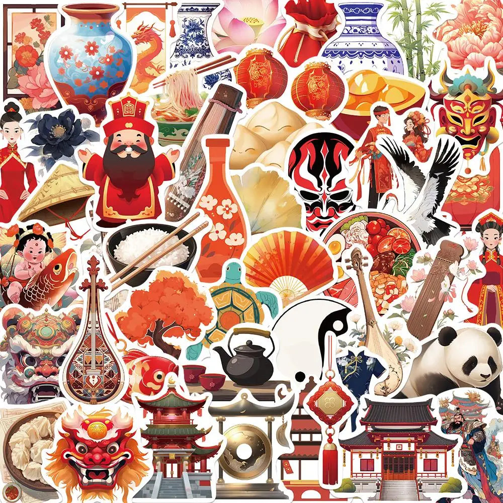 Red Art Stickers for Bottle, Cup, Phone, Laptop, Luggage - 10/25/50PCS (Online Order Only)