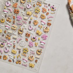 Cute Baking Cookies Bread Bread Cheese Pudding Chocolate Croissant Doughnut Adhesive Nail Art Decoration Sticker Manicure Decals (ONLINE ORDER ONLY)