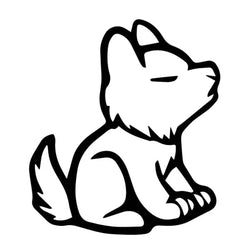 A Sitting Wolf Cartoon Vinyl Decal Accessories Window Car Sticker (Online Order Only)