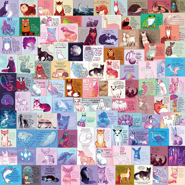 10/30/50/110pcs Inspirational Animal Phrase Graffiti Stickers Decal DIY Phone Stationery Bike Guitar Waterproof  Sticker Toy (Online Order Only)