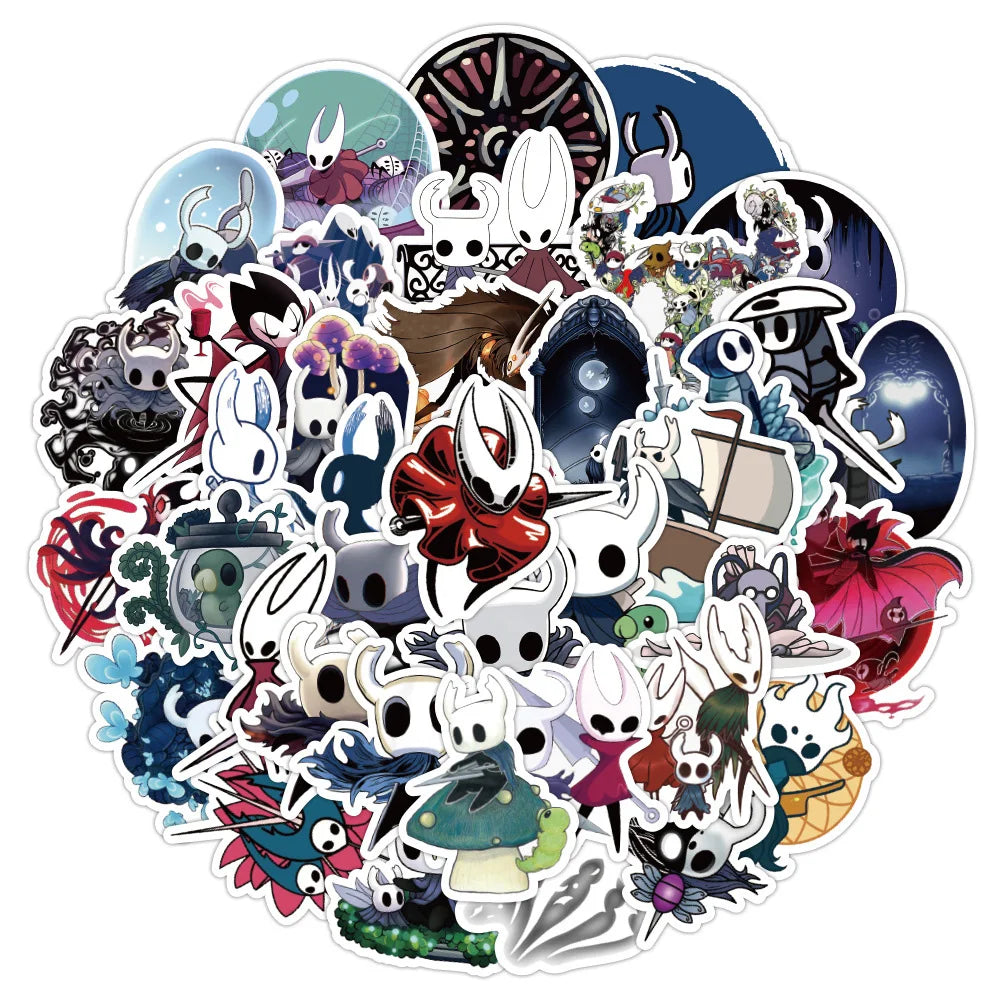10/30/50PCS Game Hollow Knight Graffiti Stickers Cartoon Decal Kids Toy Laptop Phone Luggage Skateboard Car Waterproof Sticker (ONLINE ORDER ONLY)