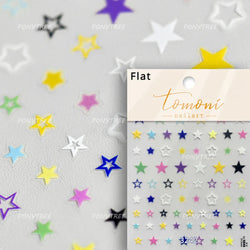 Sparkle Laser Silver Starburst Five-pointed Star Geometric Tiny Spot Romantic 5D Self Adhesive Nail Art Stickers Manicure Decals (ONLINE ORDER ONLY)