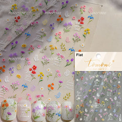 Colourful Butterfly Rose Flower Tulip Daisy Moth Orchid Narcissus 3D Self Adhesive Nail Art Decorations Stickers Manicure Decals (ONLINE ORDER ONLY)
