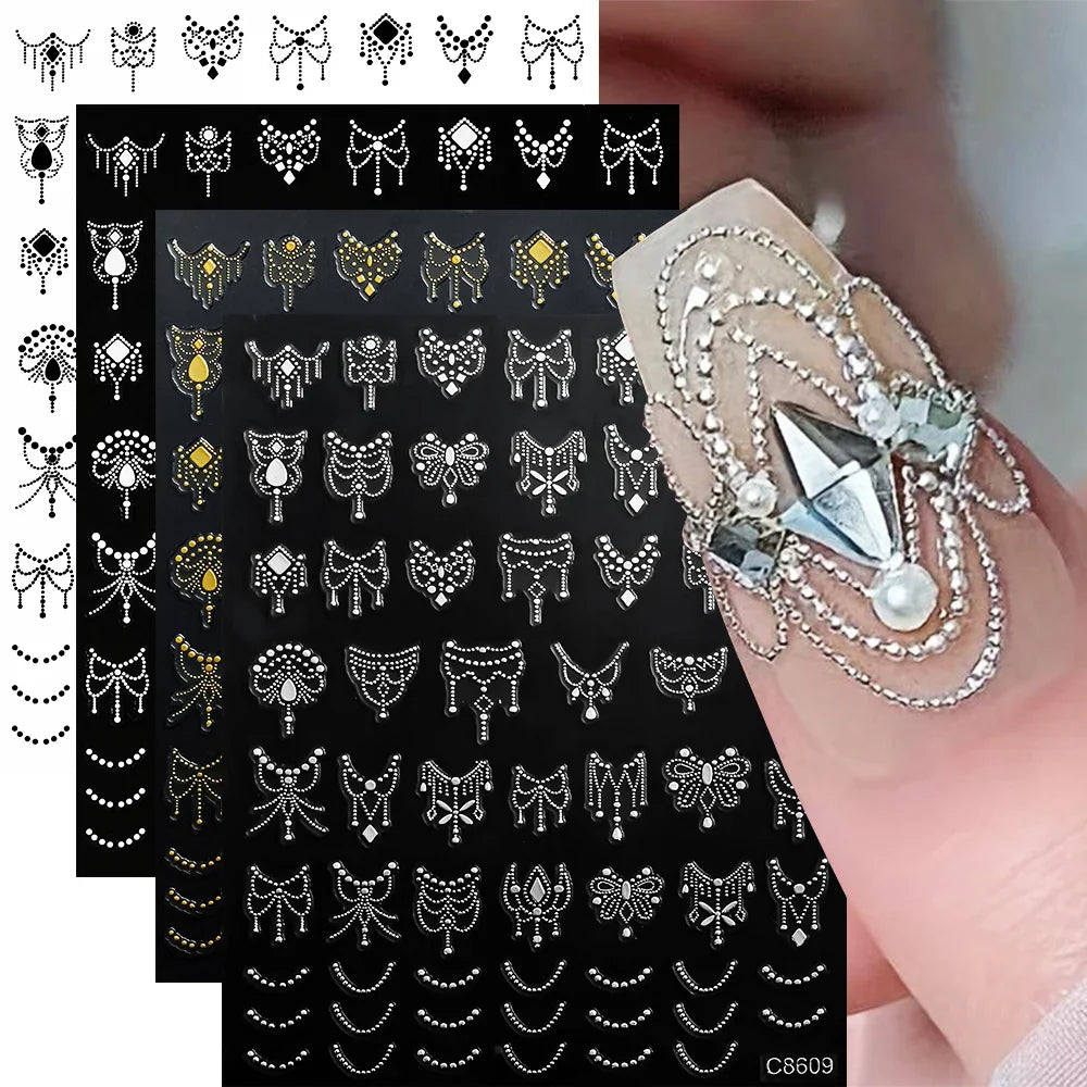 4pcs Elegant Metallic Butterfly Nail Art Stickers Holographic Silvery Chrome Effect Butterfly Sliders for Nails Manicure Decors* (ONLINE ORDER ONLY)