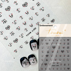 Cute Kapibala Halo Dyeing Kabibara Giant Rat Guinea Pig Cavy Lovely Expression Orange Adhesive Nail Art Stickers Manicure Decals (ONLINE ORDER ONLY)