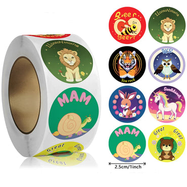 100-500pcs Cute Cartoon Animal Stickers 1inch Reward Sticker for Gift Wrapping Decor Envelope Sealing Labels Stationery Stickers (ONLINE ORDER ONLY)