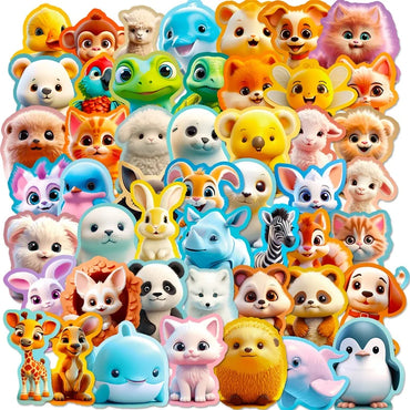 10/30/50PCS Cute 3D Cartoon Animal PVC Sticker Aesthetic Chidlren's Stationery Decoration Scrapbooking School Supplies for Kids (ONLINE ORDER ONLY)