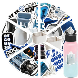 30Pcs Blue Time Cartoon Aesthetic Stickers Cute Decal For Computer Laptop Phone Luggage Graffiti Sticker Toy (ONLINE ORDER ONLY)