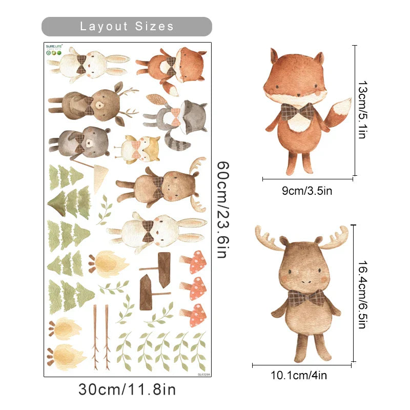 Cute Deer Nursery Wall Decals Vinyl Stickers for Kids Room Decor (ONLINE ORDER ONLY)