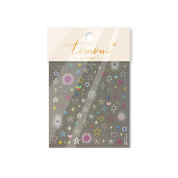 Colorful Starry Light Starburst Love Heart Halo Dyeing Soft Reliefs Self Adhesive Nail Art Decoration Stickers Manicure Decals (ONLINE ORDER ONLY)