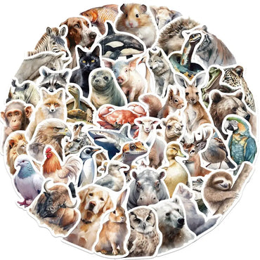 50PCS Realistic Animal Stickers PVC Laptop Diary Scrapbook Phone Decals (Online Order Only)