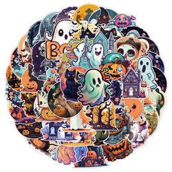 10/30/50/100/200pcs Cool Cartoon Halloween Witch, Pumpkin, Ghosts, and more Sticker Packs (Online Order Only)