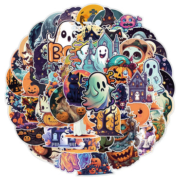 10/30/50/100/200pcs Cool Cartoon Halloween Witch, Pumpkin, Ghosts, and more Sticker Packs (Online Order Only)