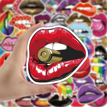 10/30/50pcs Cool Fashion Anime Sexy Lips Stickers Decal Laptop Skateboard Car Motorcycle Phone Bike Luggage Graffiti Sticker (ONLINE ORDER ONLY)