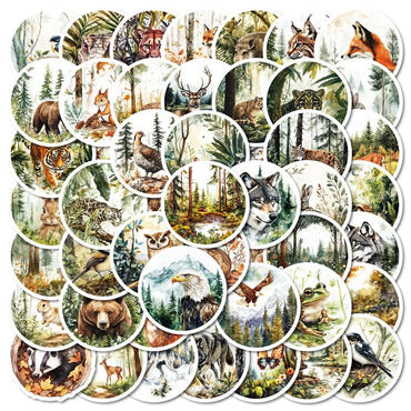 10/30/50PCS Kawaii Round Animal Sticky PVC Sticker Aesthetic Stationery DIY Decoration Scrapbooking School Supplies for Kids (ONLINE ORDER ONLY)