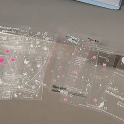 30pcs/pack Korean PET Transparent Sealing Decorative Stickers Cute Sticker for Idol Card Collage Material Journal DIY Decoration (ONLINE ORDER ONLY)