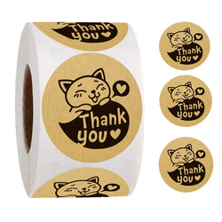 500pcs/roll Flowers Thank You Sticker Labels Round Reward Stickers Wedding Party Decor Envelope Seals Stickers Stationery (Online Order Only)