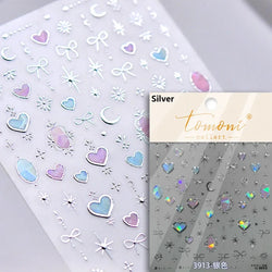 Dreamy Moon Star Cloud Butterfly Starrylight Rhinestone 5D Soft Embossed Relief Nail Art Sticker 3D Decal Decoration Manicure (ONLINE ORDER ONLY)