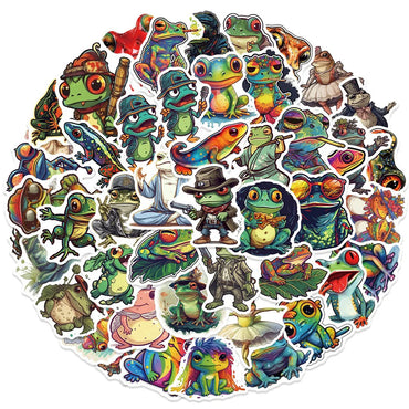 10/30/51PCS Colorful Psychedelic Frog Cartoon Stickers DIY Laptop Luggage Skateboard Graffiti Decals Fun for Kid Toys Gift (ONLINE ORDER ONLY)