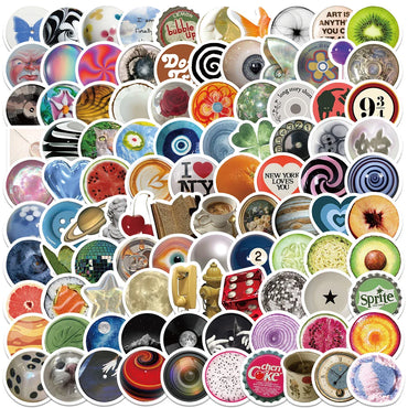 100PCS Vintage Glass Eye Beads Stickers for DIY, Car, Laptop, Notebook, Bottle, Refrigerator, Toy Decals (Online Order Only)