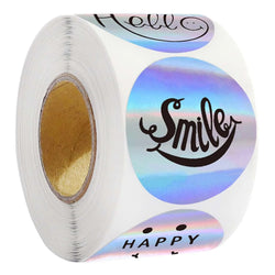 500Pcs /Roll 2.5cm Laser Sticker Reward Decorative Gift Series Self-Adhesive Stationery Sticker Labels (ONLINE ORDER ONLY)