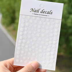 Winter Xmas 3D Nail Sticker Snowflake Flower Winter Decals Nail Stickers Cartoon Bird Santa Penguin Elk Slider New Year Manicure (ONLINE ORDER ONLY)