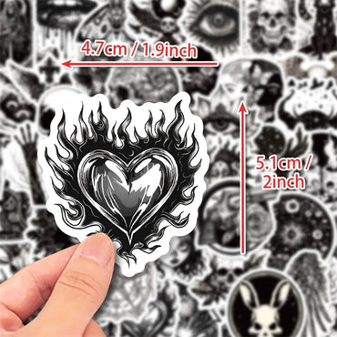 10/30/50PCS Gothic Skull Eyes Sticky PVC Sticker Aesthetic DIY Decoration Scrapbooking Hand Accounting Supplies for Kids (Online Order Only)