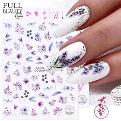 1Pc Spring 3D Nail Sticker And Water Decal Flower Leaf Cherry Blossoms Simple Floral DIY Slider For Manicuring Decorations Tips (Online Order Only)