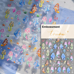 Shiny Mermaid Tail Fish Tail Sea Wave Jelly Spoondrift Shell Starfish Ocean Romantic Delicate Nail Art Stickers Manicure Decals (ONLINE ORDER ONLY)