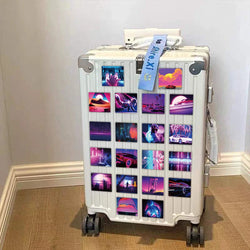 10/30/52pcs Laser INS Vaporwave Aesthetic Stickers Skateboard Scrapbook Phone Laptop Luggage Cartoon Cool Sticker Decals Kid Toy (ONLINE ORDER ONLY)